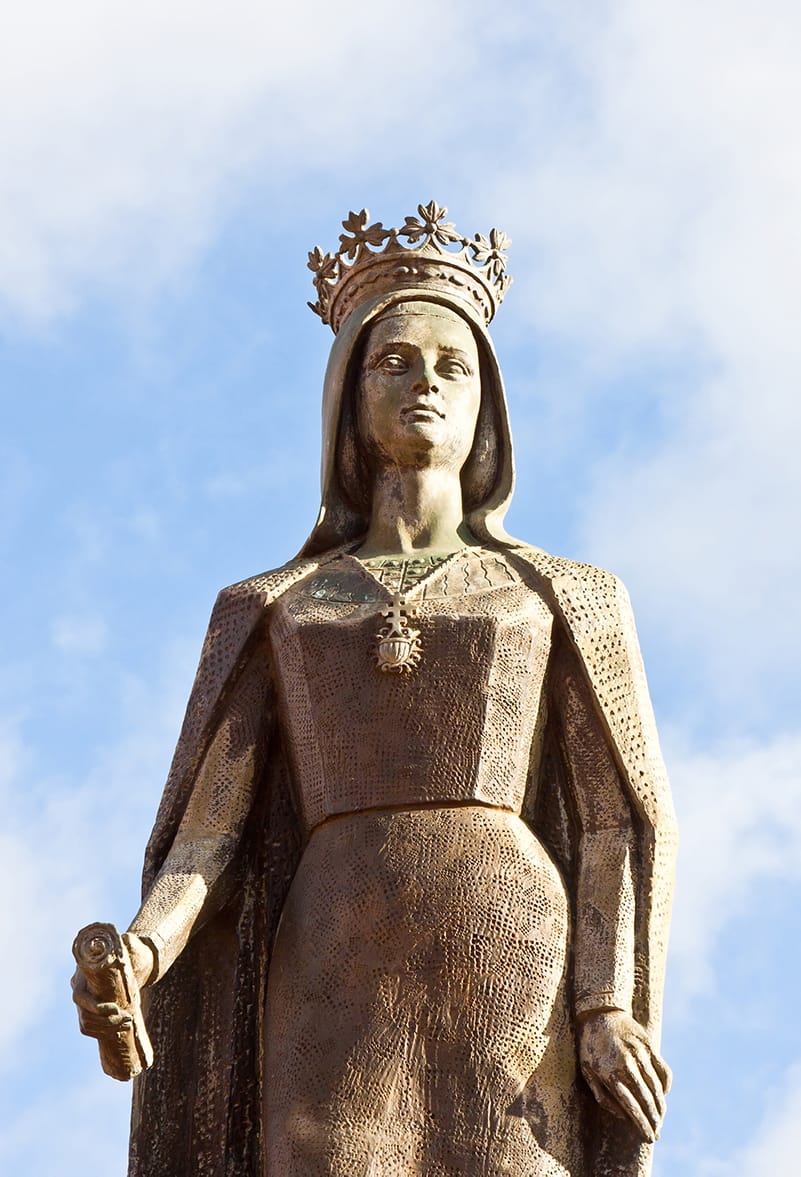 Statue of Queen Isabel in the main square of Medina del Campo